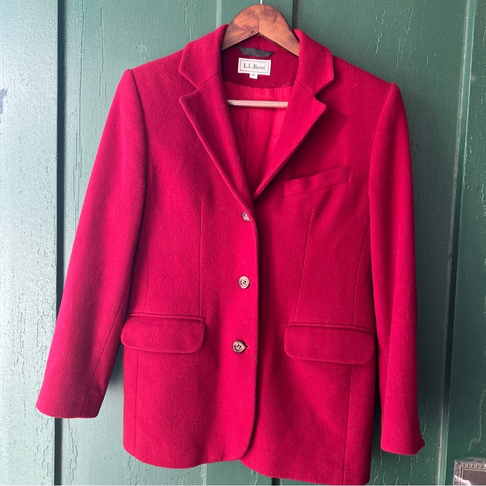 L.L. Bean Wool/Cashmere Blazer - Deep Red - Size 6 - EUC - Classic/Preppy - Picture 1 of 6